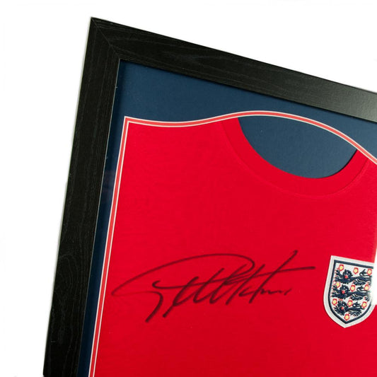 England FA Sir Geoff Hurst Signed Shirt (Framed) - Man of The Match Football
