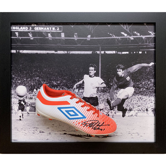England FA Hurst Signed Boot (Framed) - Man of The Match Football