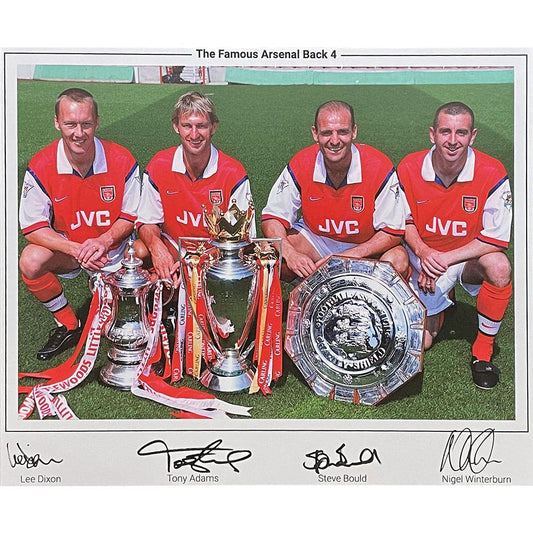 Arsenal FC Famous Back 4 Signed Framed Print - Man of The Match Football