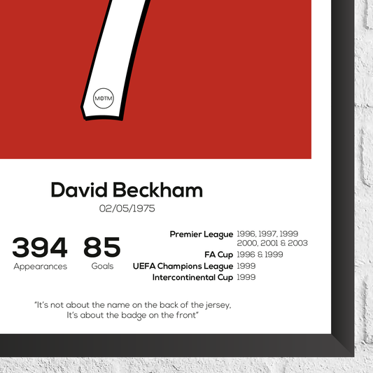 David Beckham Legend Stats Print - Man of The Match Football