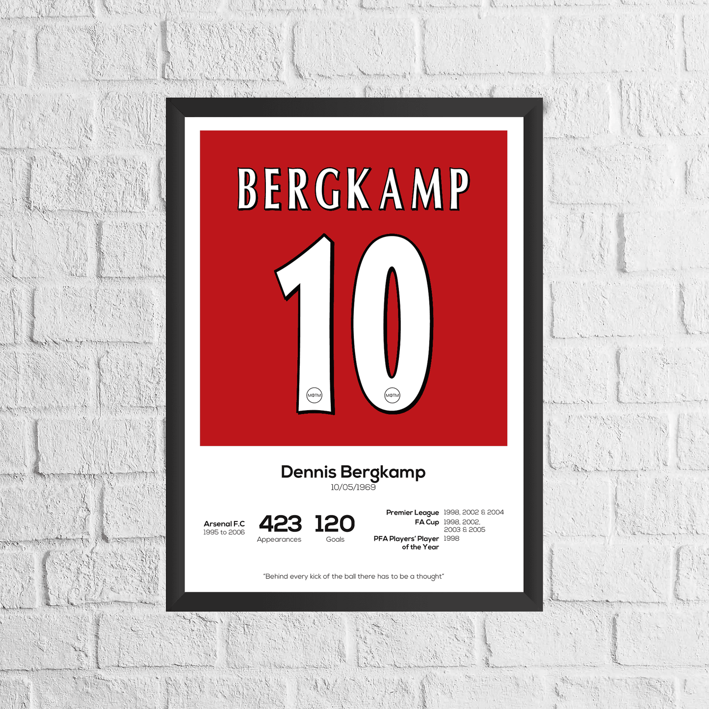 Dennis Bergkamp Legend Stats Print - Man of The Match Football