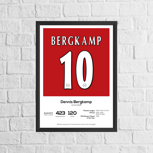 Dennis Bergkamp Legend Stats Print - Man of The Match Football