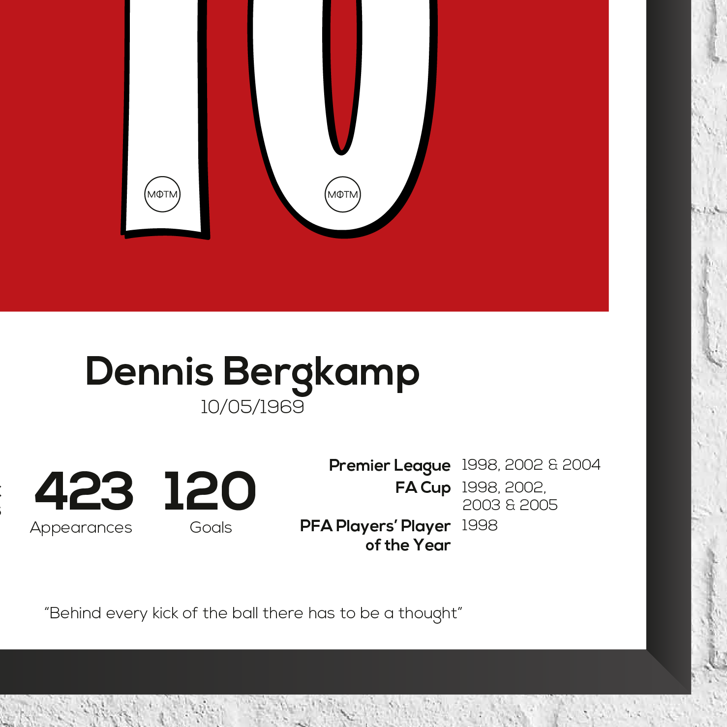 Dennis Bergkamp Legend Stats Print - Man of The Match Football