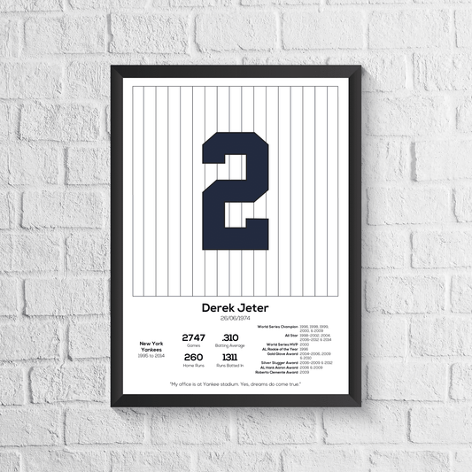 Derek Jeter New York Yankees Legend Stats Print