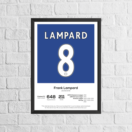 Frank Lampard Legend Stats Print - Man of The Match Football