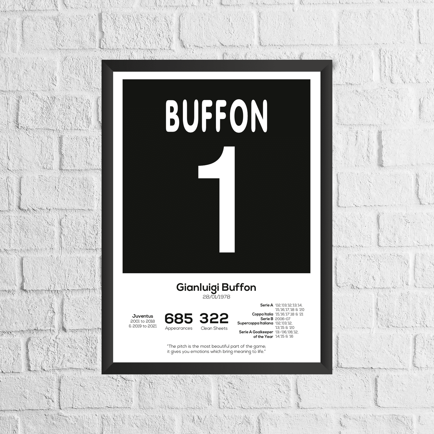 Gianluigi Buffon Legend Stats Print