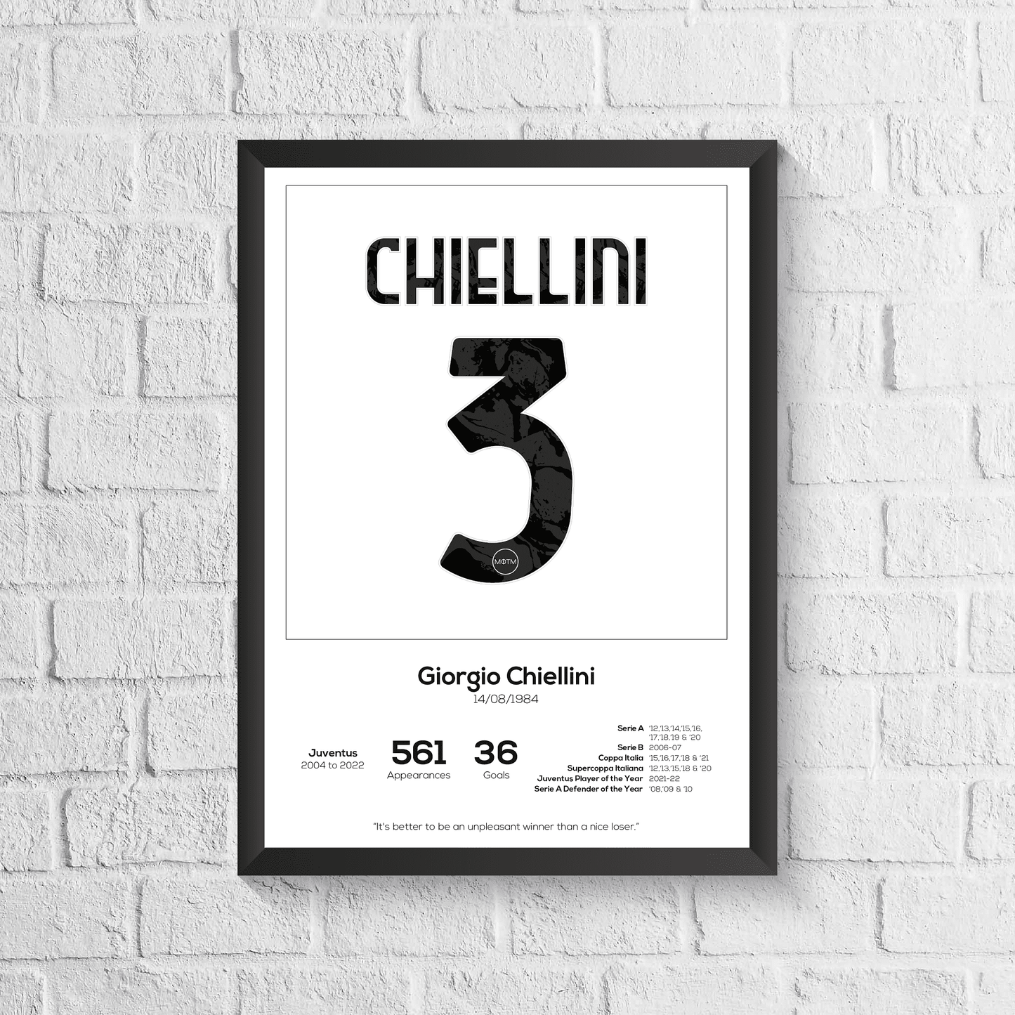Giorgio Chiellini Legend Stats Print
