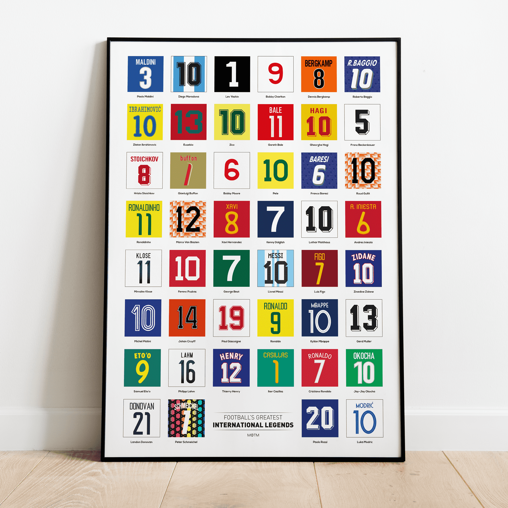 International Football Legends Print Soccer Man Cave Wall Art