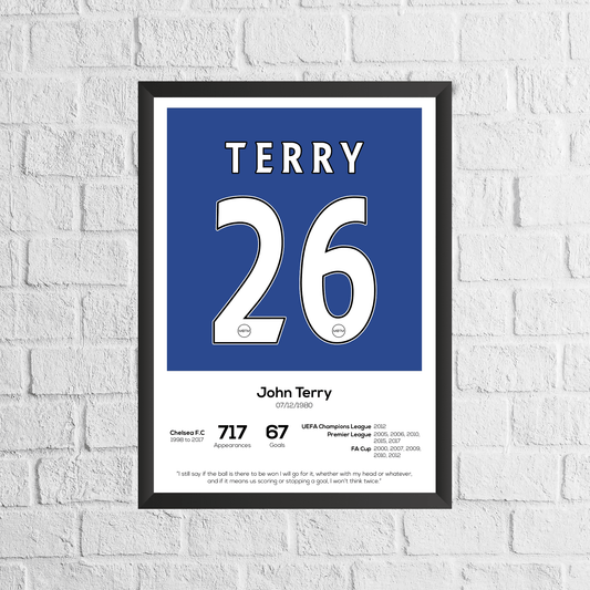 John Terry Legend Stats Print - Man of The Match Football