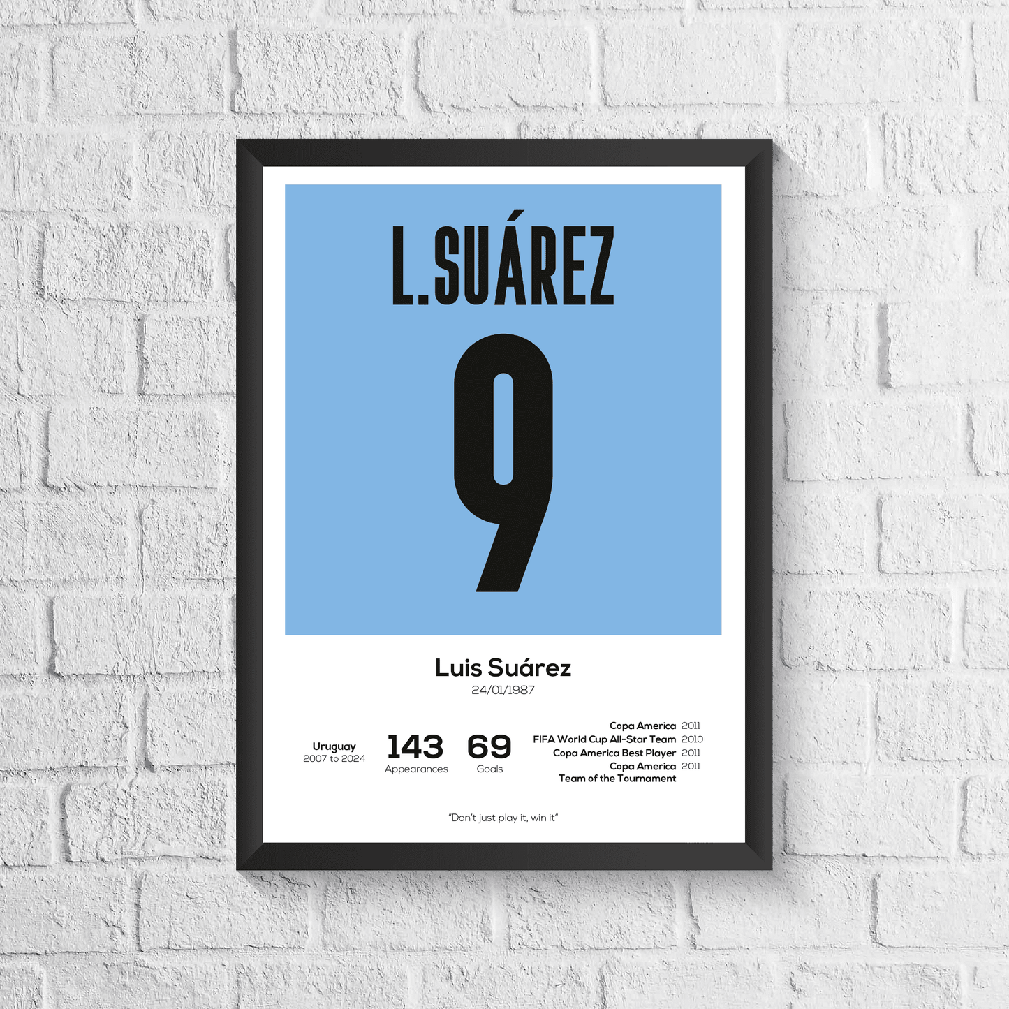 Luis Suarez Uruguay Legend Stats Print