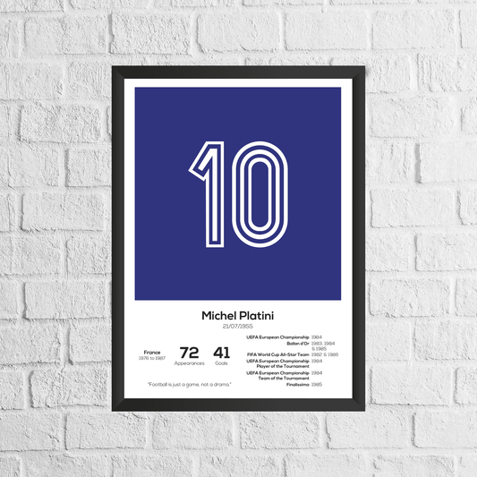 Michel Platini France Legend Stats Print