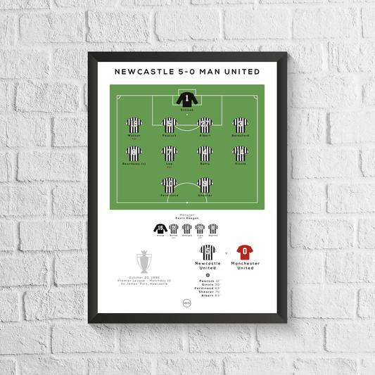 Newcastle United vs Manchester United Premier League Match Print