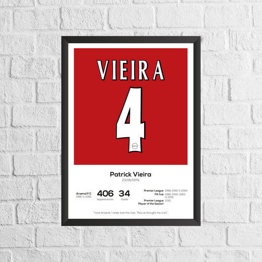 Patrick Vieira Legend Stats Print - Man of The Match Football