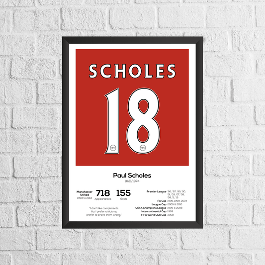 Paul Scholes Legend Stats Print - Man of The Match Football