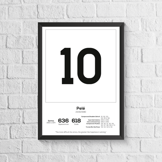 Pelé Brasil Leyenda Estadísticas Imprimir