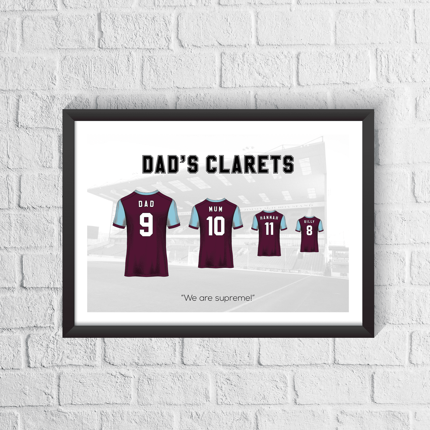 Personalised Burnley Family Print