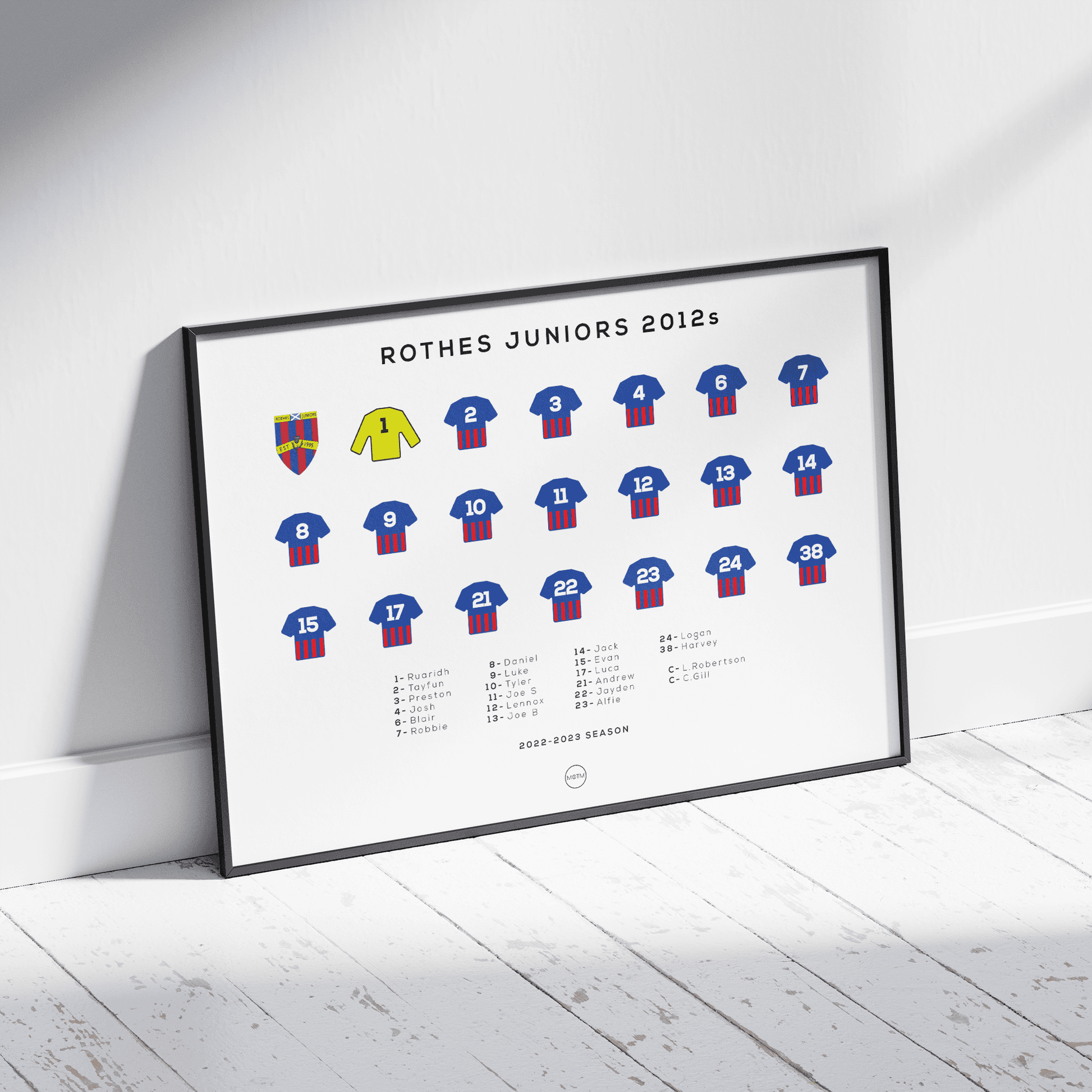Personalised Football Team Season Print - Man of The Match Football