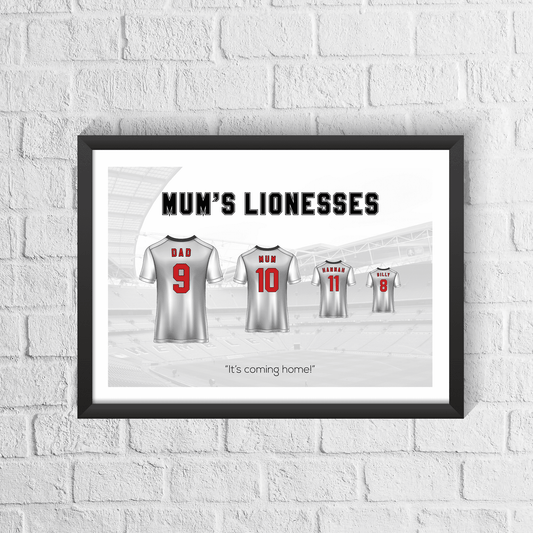 Personalised England Family Print - Man of The Match Football