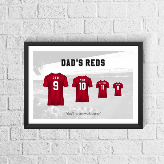 Personalised Liverpool Family Print - Man of The Match Football