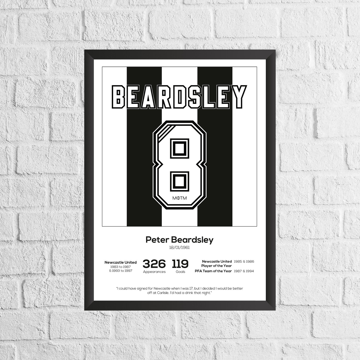Peter Beardsley Legend Stats Print