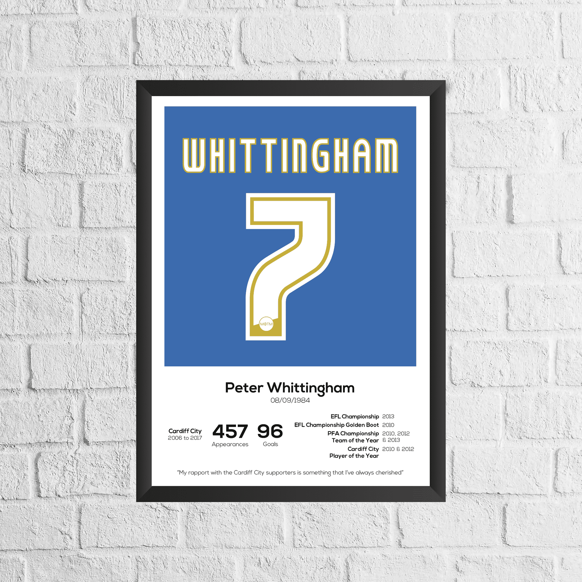 Peter Whittingham Legend Stats Print - Man of The Match Football