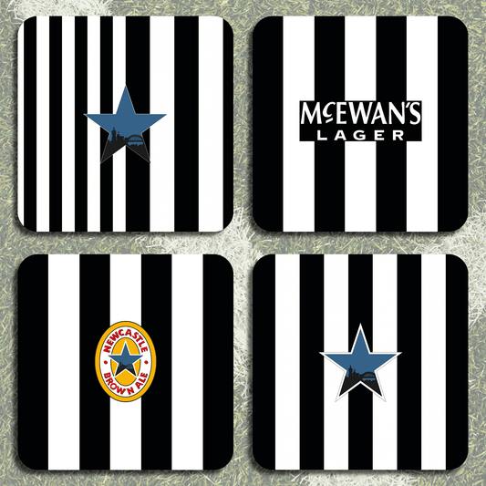 Newcastle Retro Home Kits Football Coasters - Set of 4