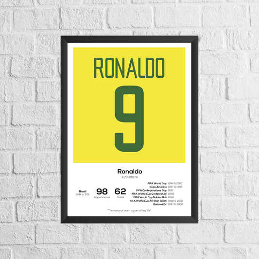 Ronaldo R9 Brazil Legend Stats Print