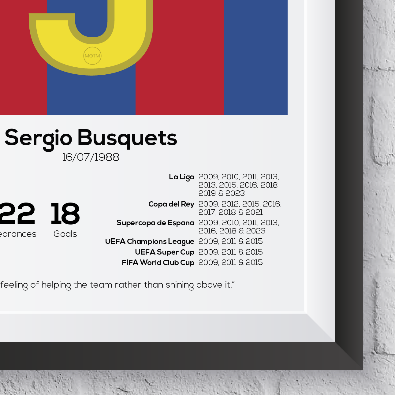 Lionel Messi FC Barcelona Legend Statistikdruck