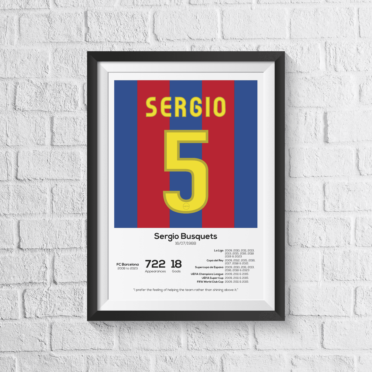 Lionel Messi FC Barcelona Legend Statistikdruck