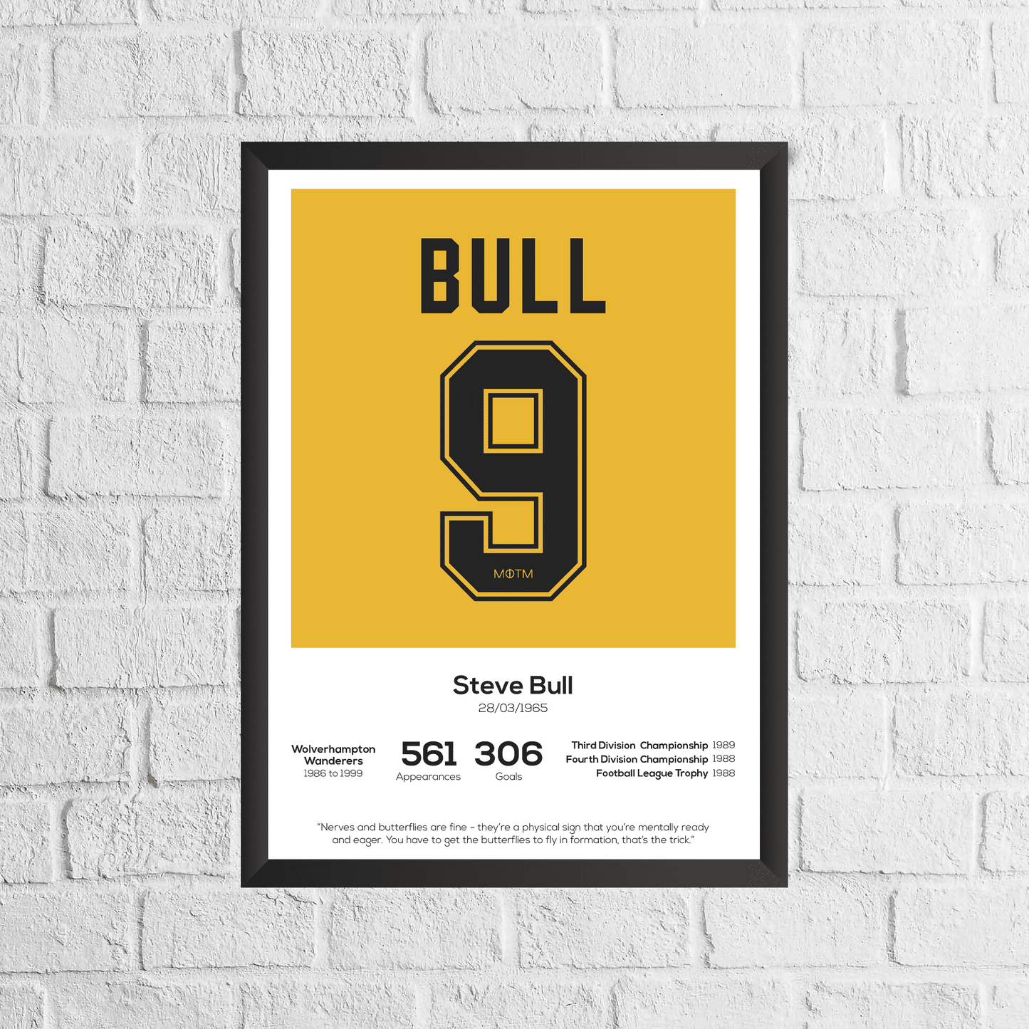 Steve Bull Legend Stats Print - Man of The Match Football
