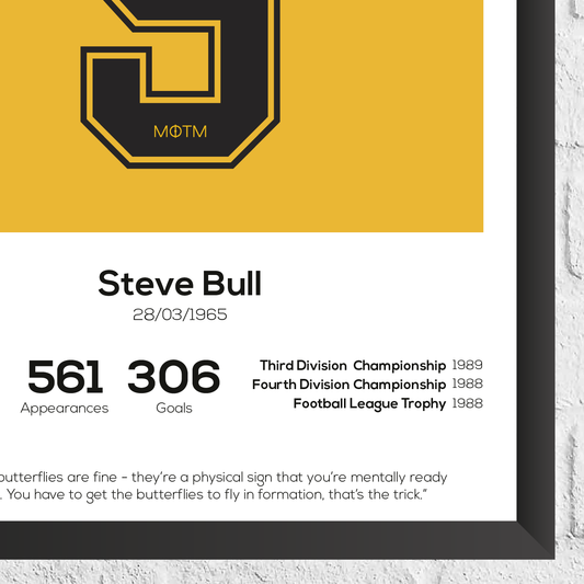 Steve Bull Legend Stats Print - Man of The Match Football