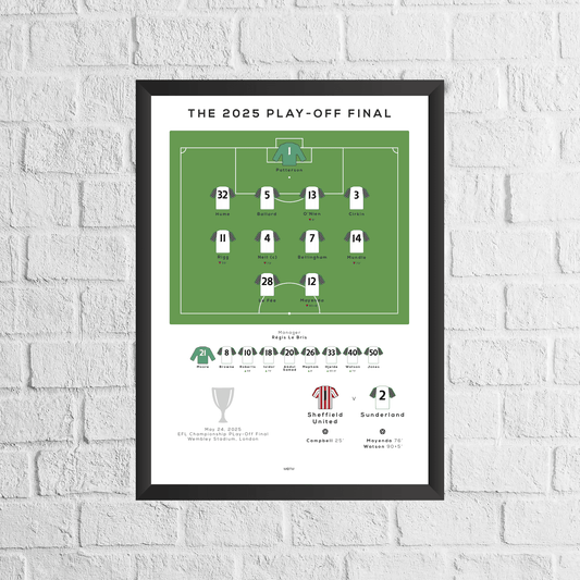 Sunderland vs Sheffield United 2025 Championship Play-Off Final Match Print