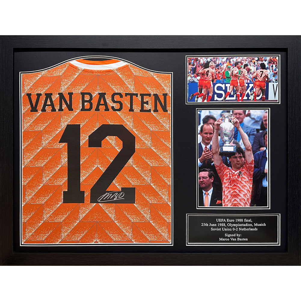 Netherlands Van Basten Retro Signed Shirt (Framed) - Man of The Match Football