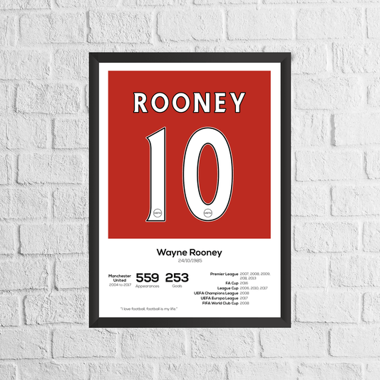 Wayne Rooney Legend Stats Print - Man of The Match Football
