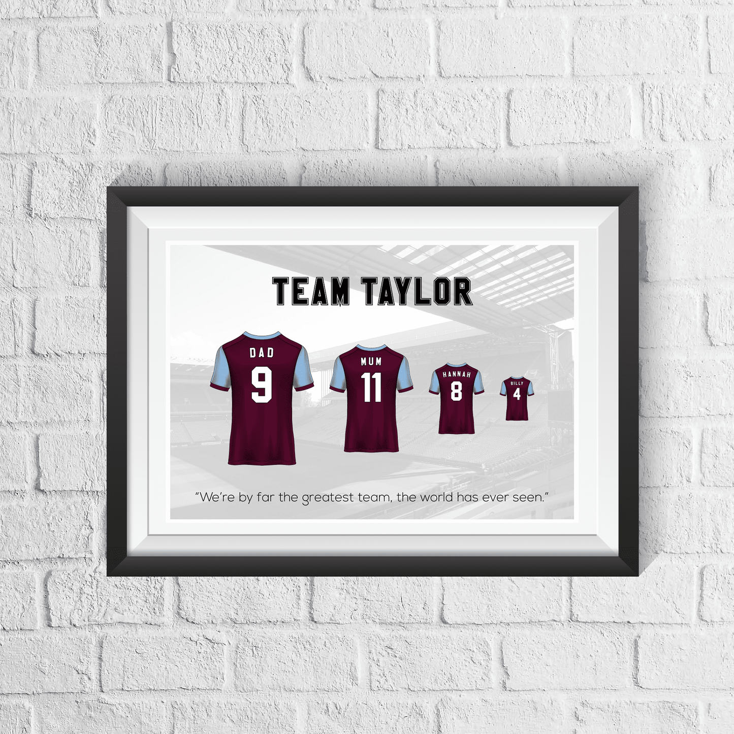 Personalised Aston Villa Family Print