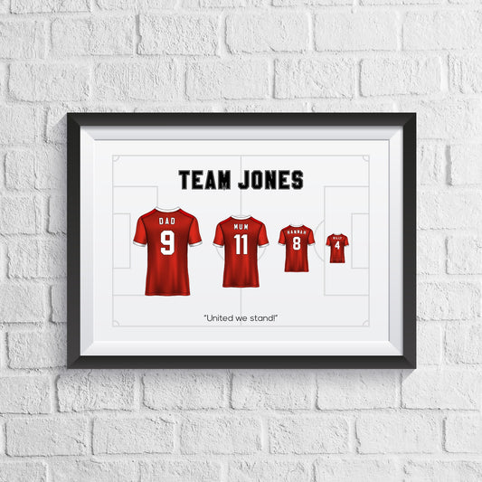 Personalised Family Football Print - Man of The Match Football