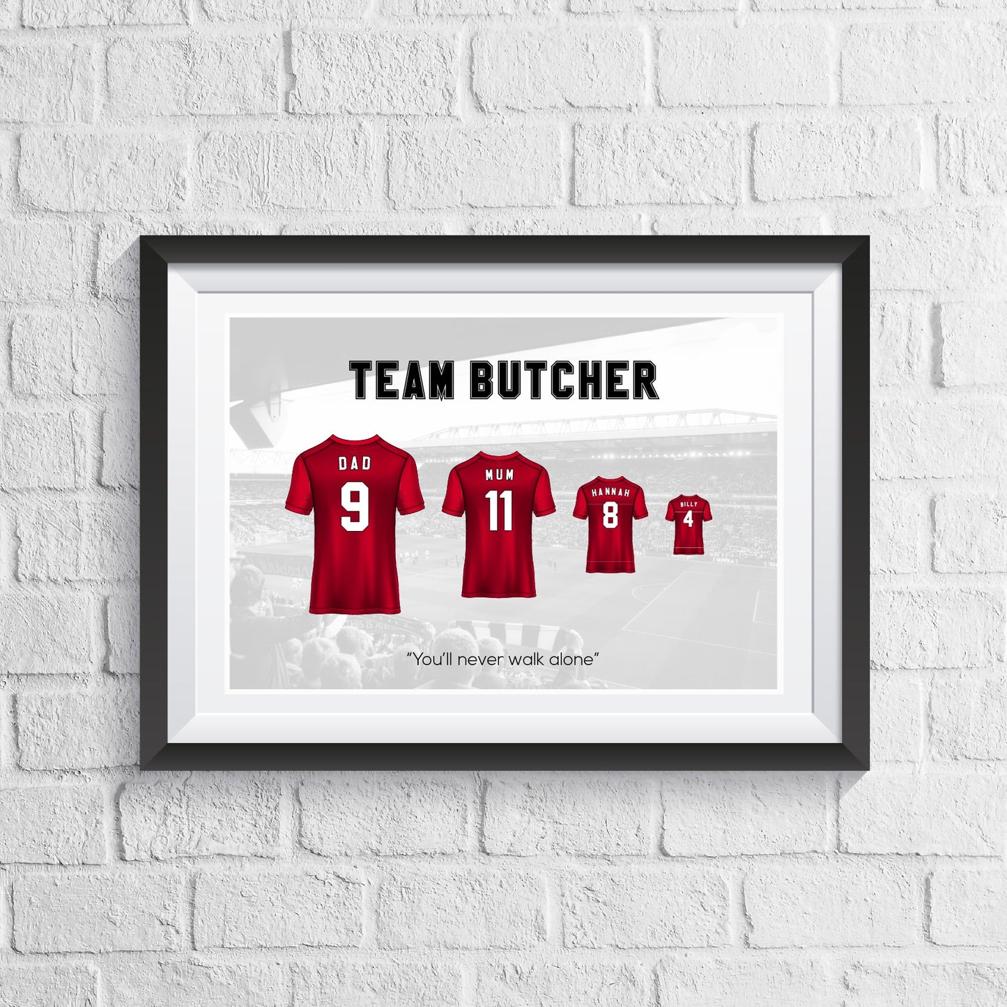 Personalised Liverpool Family Print - Man of The Match Football