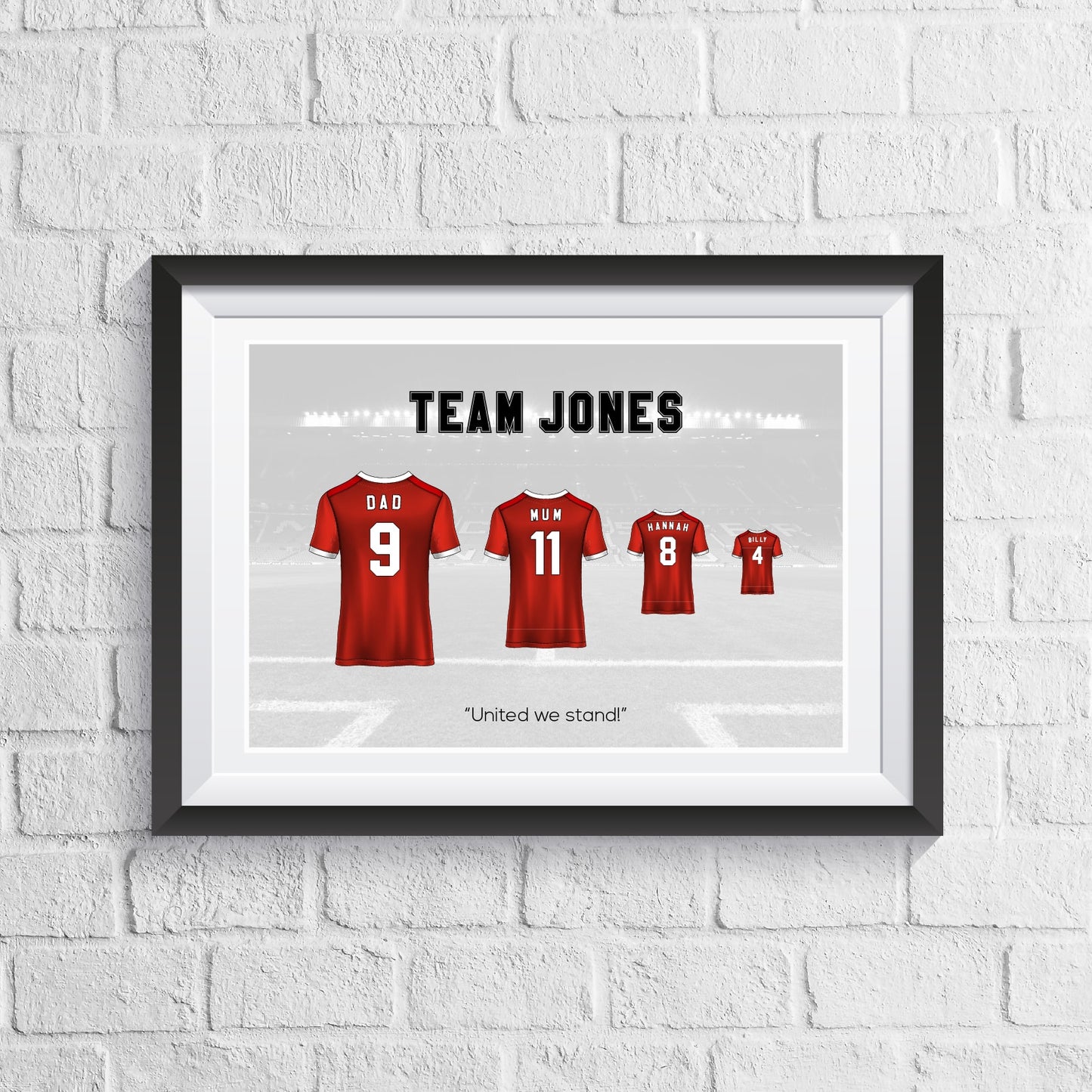 Personalised Manchester United Family Print - Man of The Match Football