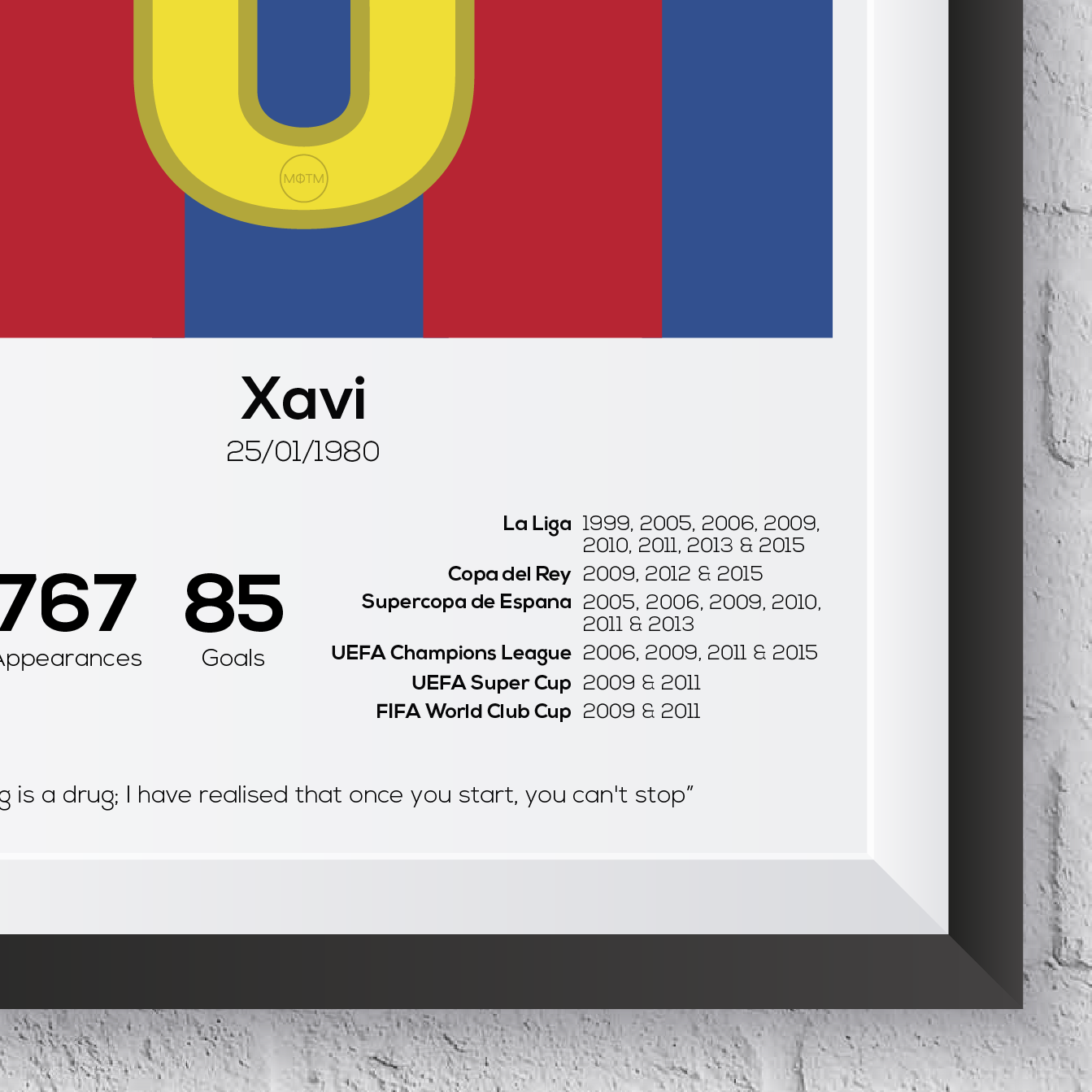 Lionel Messi FC Barcelona Legend Statistikdruck