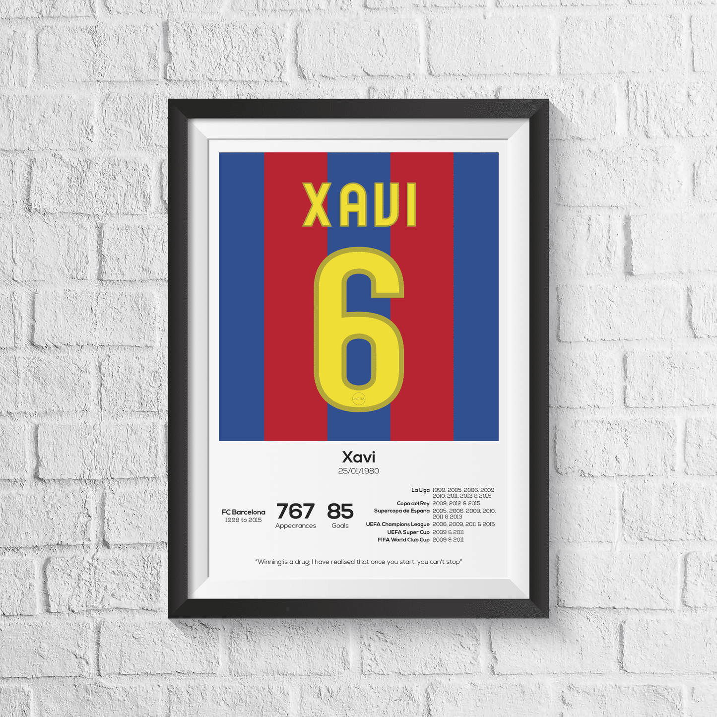 Lionel Messi FC Barcelona Legend Statistikdruck
