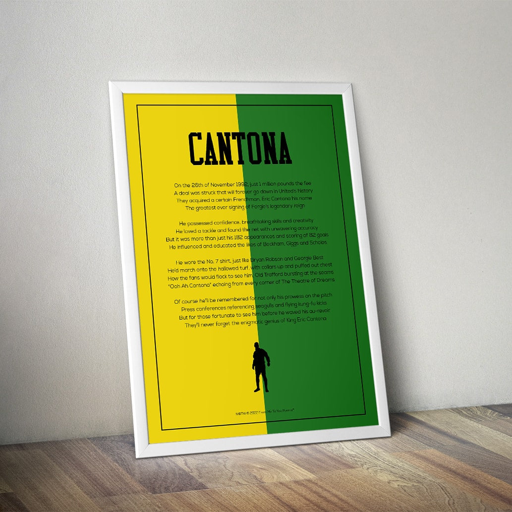 Eric Cantona Manchester United Poem Print - Man of The Match Football