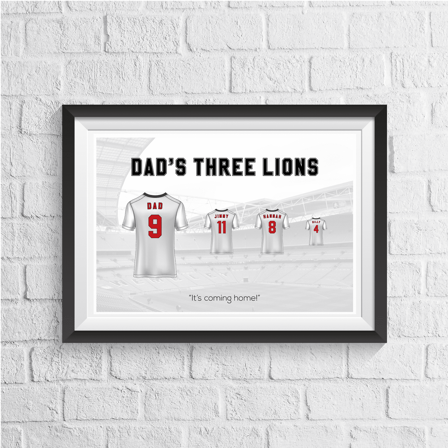 Personalised England Family Print - Man of The Match Football