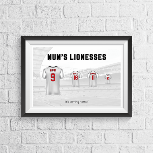 Personalised England Family Print - Man of The Match Football
