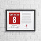 Steven Gerrard Liverpool Stats & Poem Print - Man of The Match Football