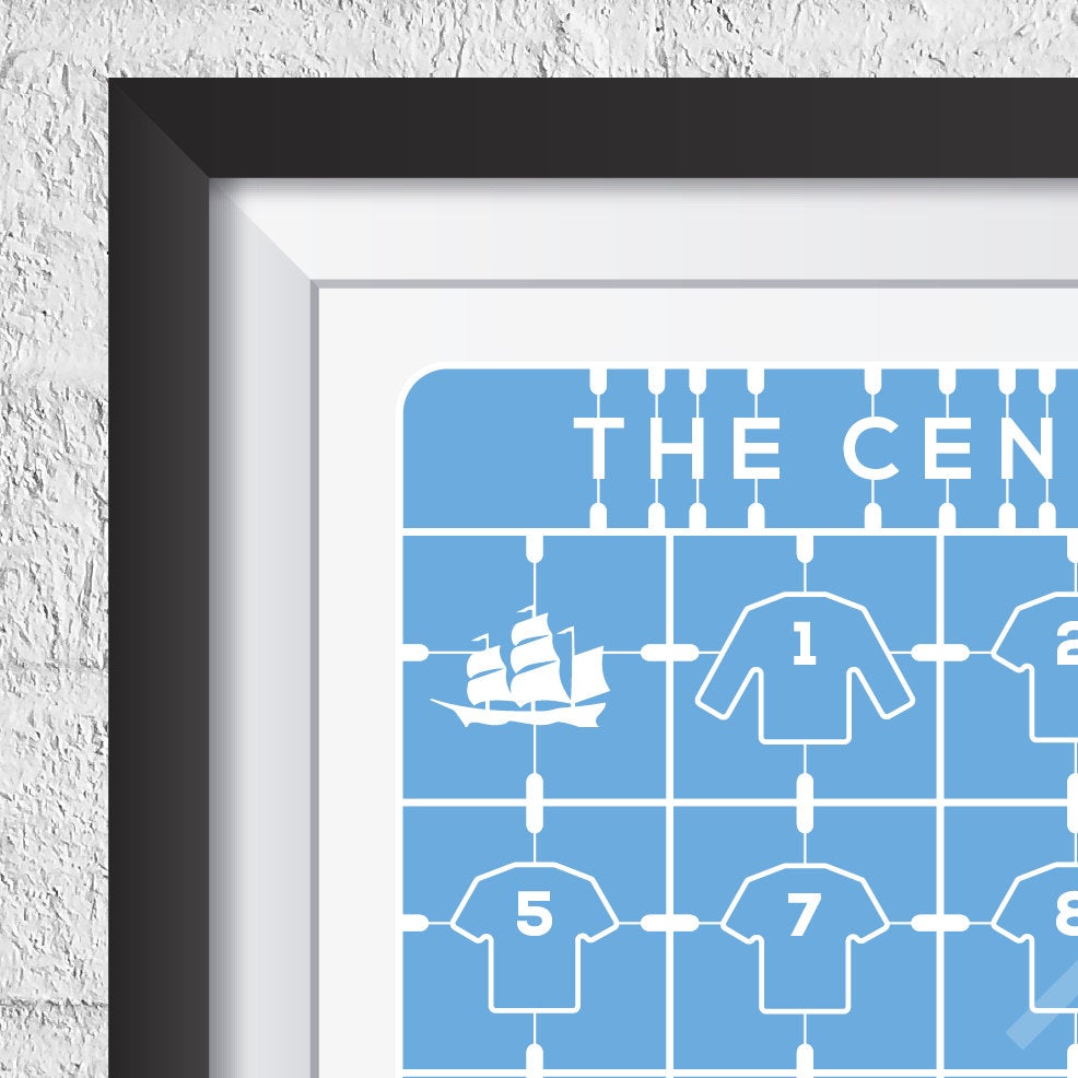 Manchester City 'The Centurions' 2017/2018 Print - Man of The Match Football