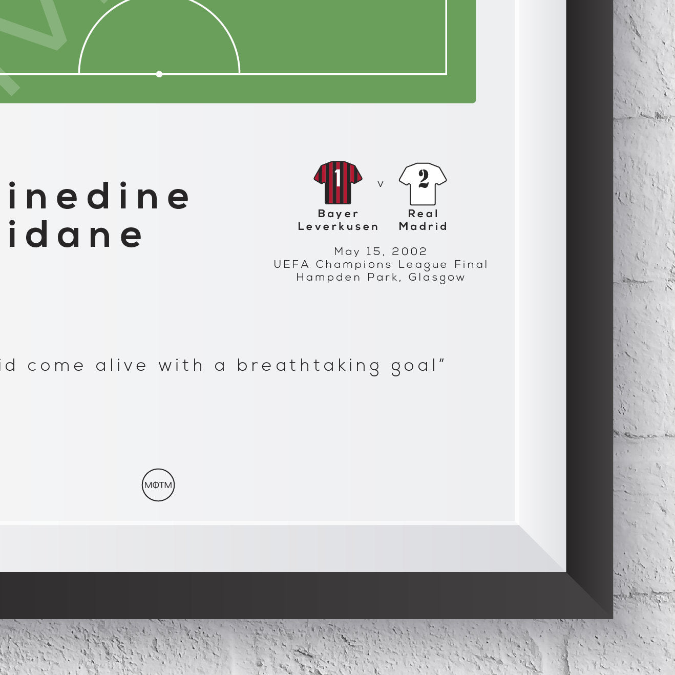Zinedine Zidane Volley Print - 2002 Champions League Final - Man of The Match Football
