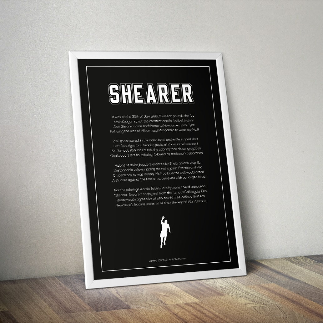 Alan Shearer Newcastle United Poem Print - Man of The Match Football