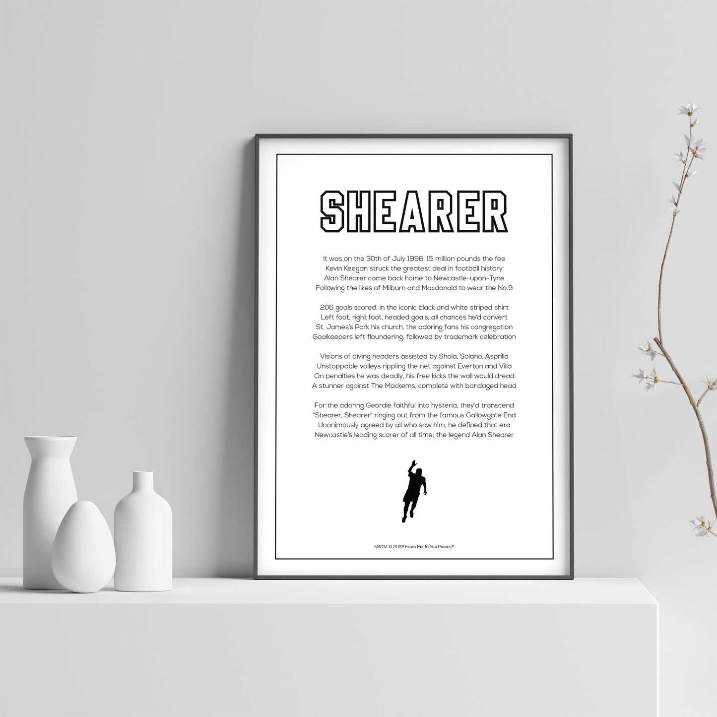 Alan Shearer Newcastle United Poem Print - Man of The Match Football