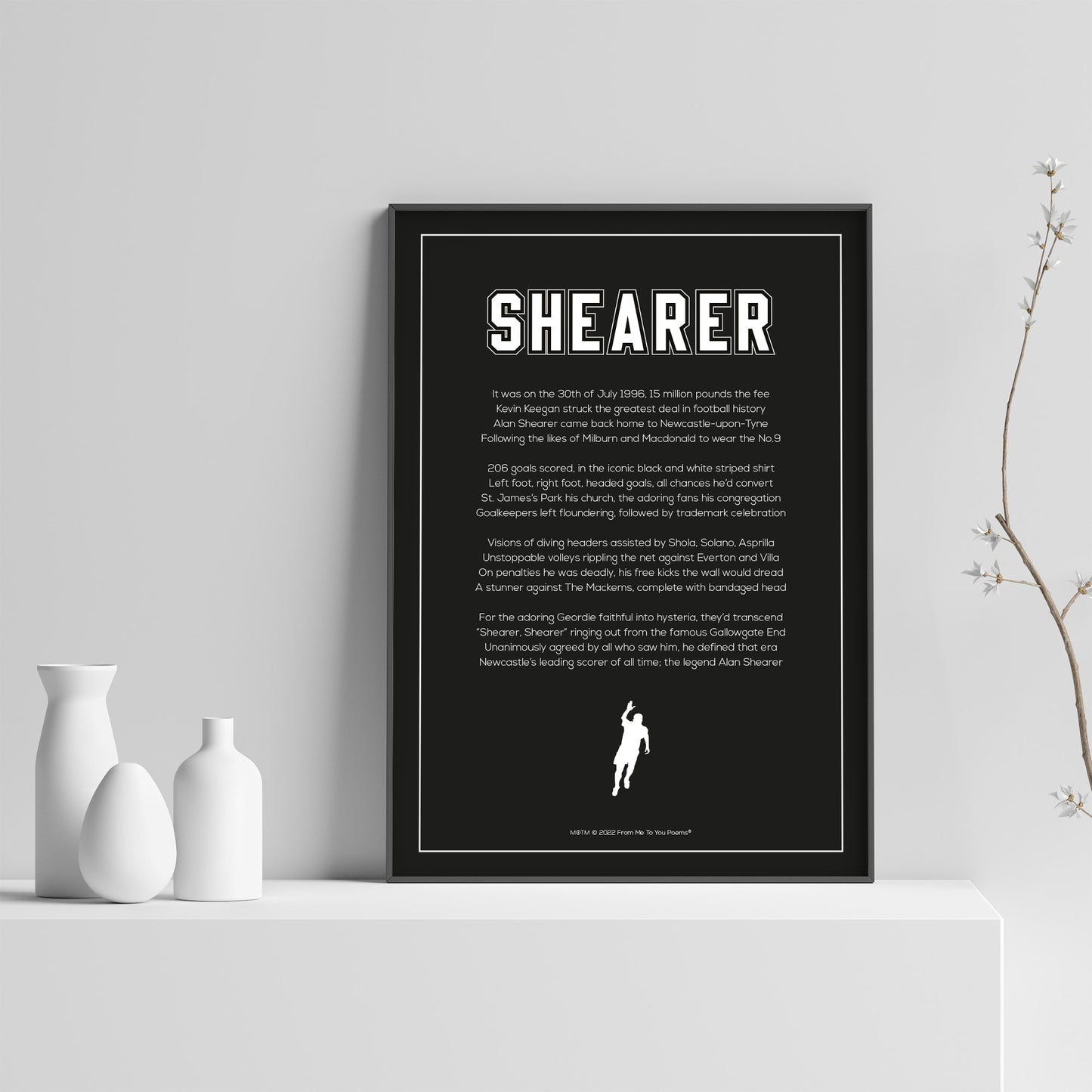 Alan Shearer Newcastle United Poem Print - Man of The Match Football