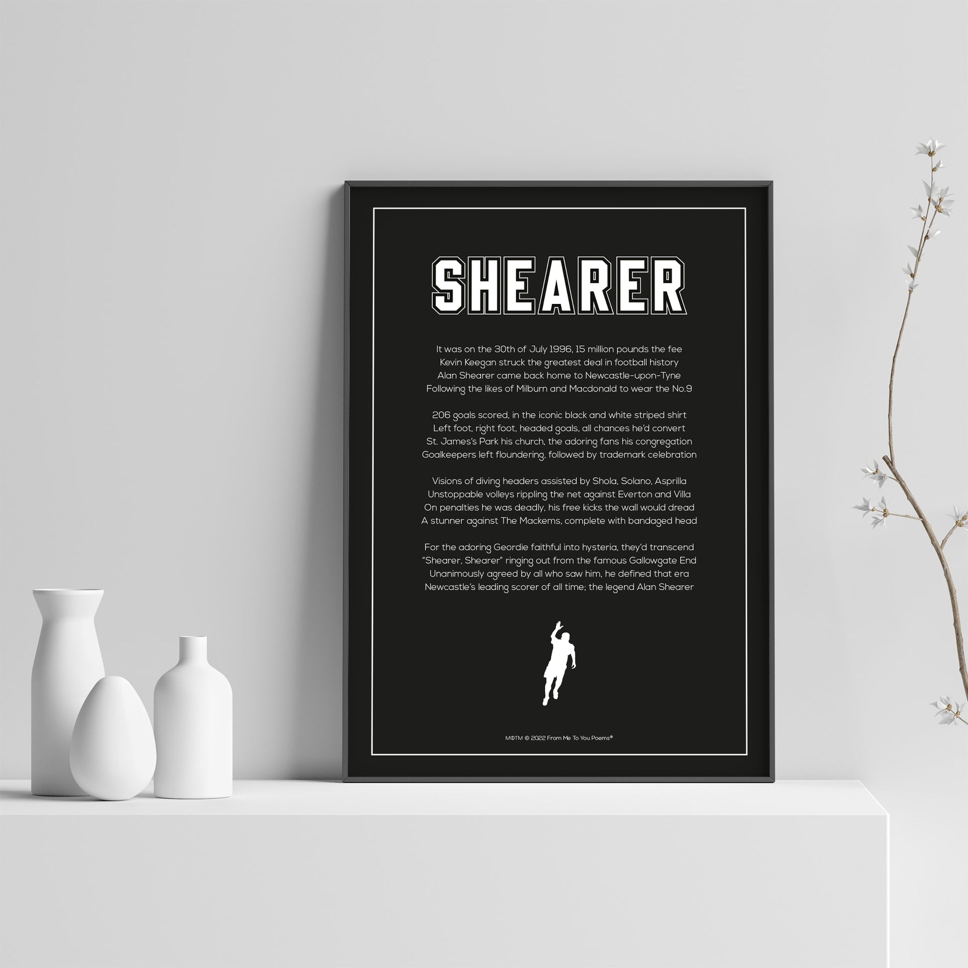 Alan Shearer Newcastle United Poem Print - Man of The Match Football